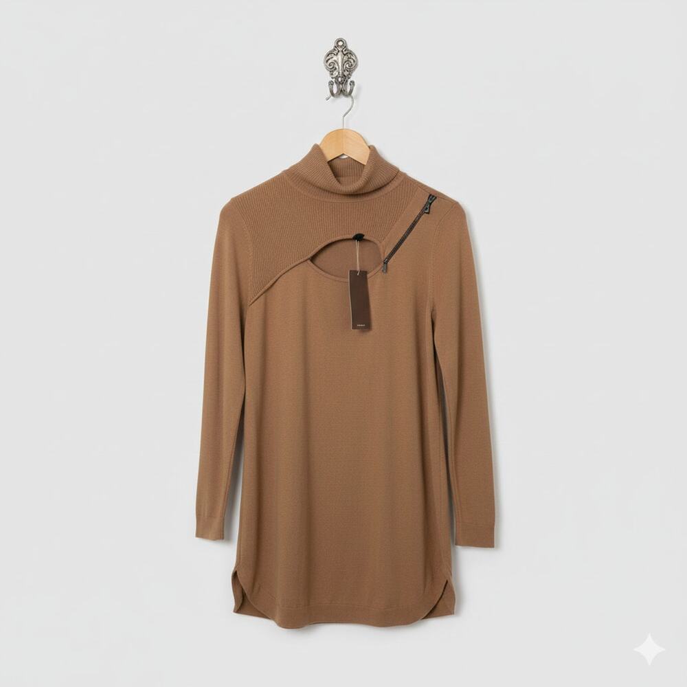 Chico’s New XS (Size 2) NWT Brown Keyhole Pullover Sweater